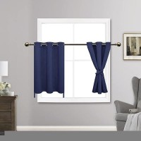 Jiuzhen Short Curtains Kitchen Half Window Blackout Curtains With Tiebacks For Baseroom Shadows Grommet Curtains For Living Roo