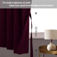 Jiuzhen Short Curtains Kitchen Half Window Blackout Curtains With Tiebacks For Baseroom Shadows Grommet Curtains For Living Roo