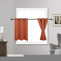 Jiuzhen Short Curtains Kitchen Half Window Blackout Curtains With Tiebacks For Baseroom Shadows Grommet Curtains For Living Roo