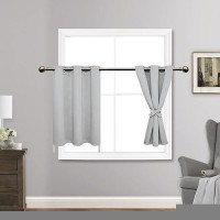 Jiuzhen Short Curtains Kitchen Half Window Blackout Curtains With Tiebacks For Baseroom Shadows Grommet Curtains For Living Roo