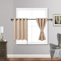 Jiuzhen Short Curtains Kitchen Half Window Blackout Curtains With Tiebacks For Baseroom Shadows Grommet Curtains For Living Roo