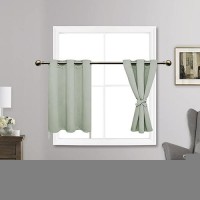 Jiuzhen Short Curtains Kitchen Half Window Blackout Curtains With Tiebacks For Baseroom Shadows Grommet Curtains For Living Roo