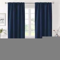 Hversailtex Blackout Curtains Thermal Insulated Window Treatment Panels Room Darkening Blackout Drapes For Living Room Back Tab