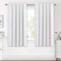 Hversailtex White Curtains Thermal Insulated Window Treatment Panels Room Darkening Privacy Assured Drapes For Living Room Back