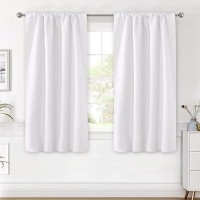 Hversailtex White Curtains Thermal Insulated Window Treatment Panels Room Darkening Privacy Assured Drapes For Living Room Back