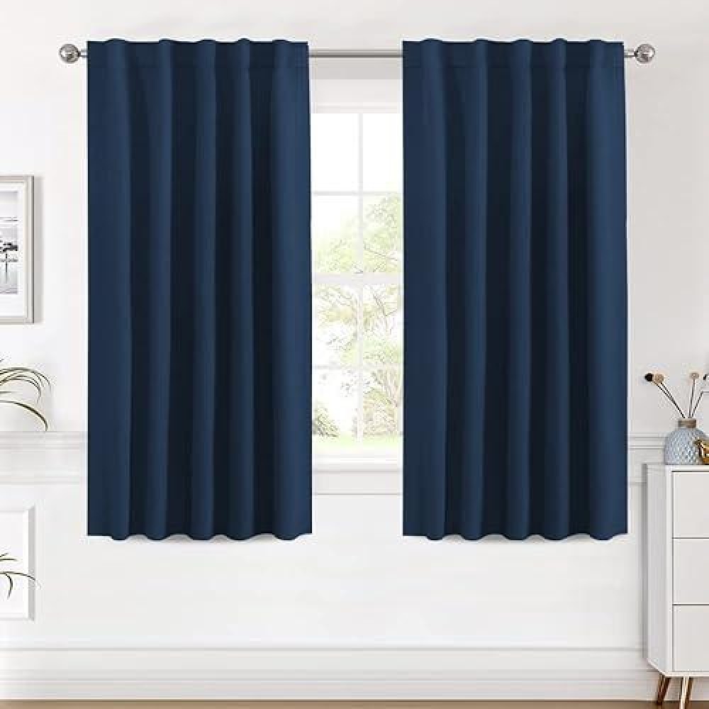 Hversailtex Blackout Curtains Thermal Insulated Window Treatment Panels Room Darkening Blackout Drapes For Living Room Back Tab