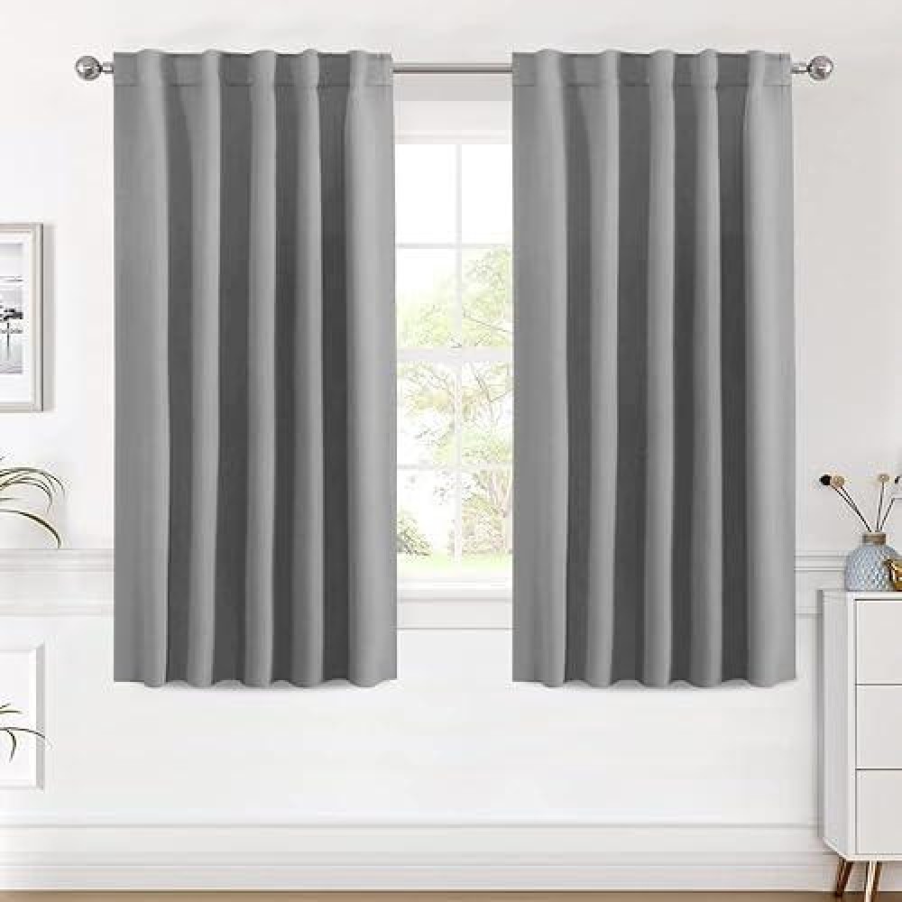 Hversailtex Blackout Curtains Thermal Insulated Window Treatment Panels Room Darkening Blackout Drapes For Living Room Back Tab