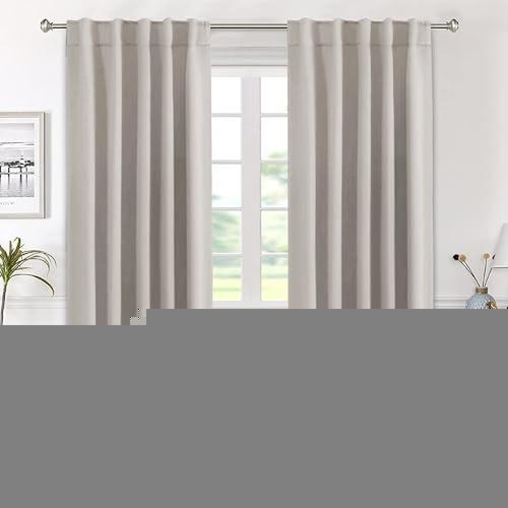 Hversailtex Blackout Curtains Thermal Insulated Window Treatment Panels Room Darkening Blackout Drapes For Living Room Back Tab