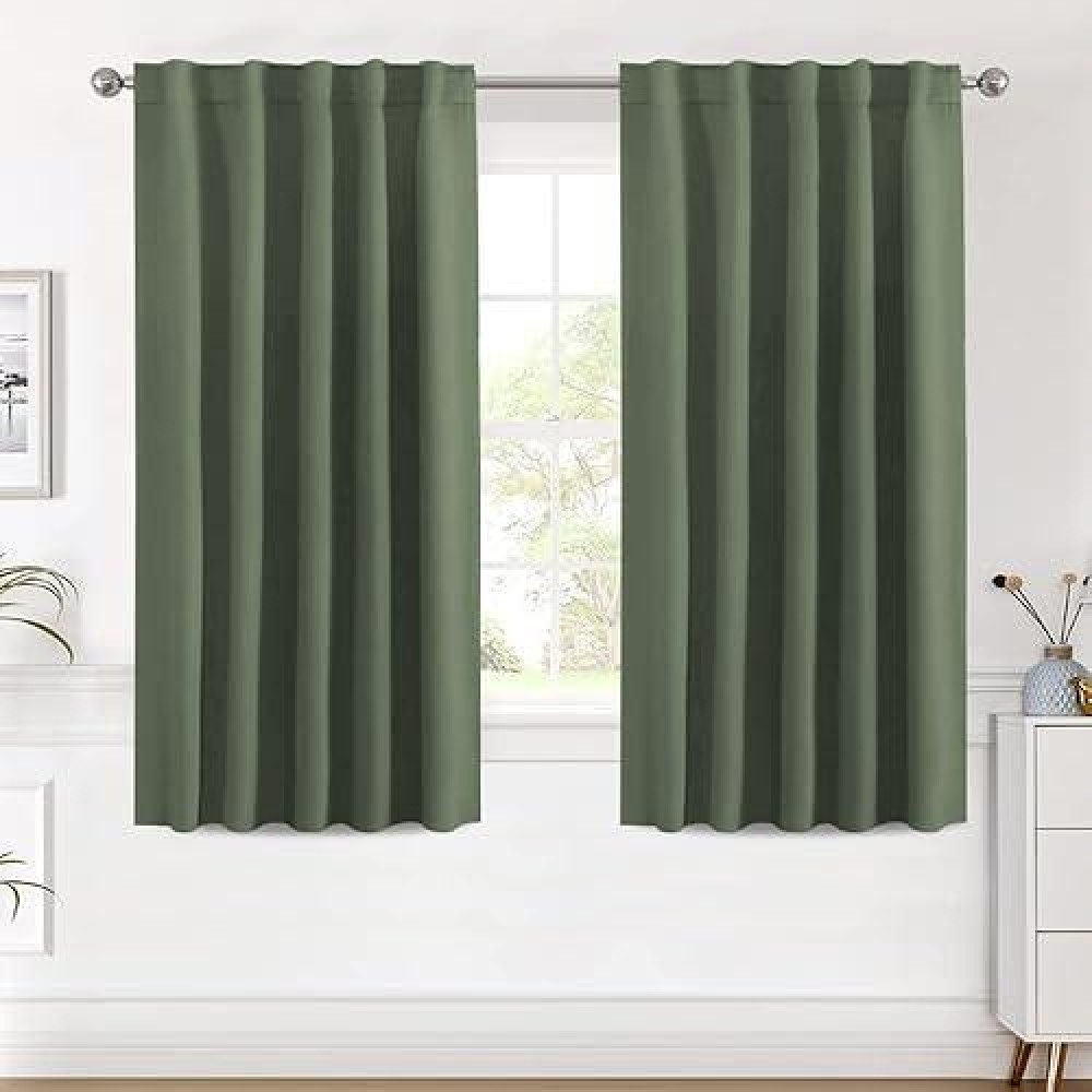 Hversailtex Blackout Curtains Thermal Insulated Window Treatment Panels Room Darkening Blackout Drapes For Living Room Back Tab