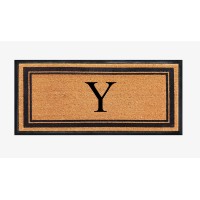 A1Hc Natural Coir Rubber Hand Flocked Large Monogrammed Door Mat 30X60 Inches Thick Durable Doormats For Entrance Heavy Duty