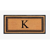 A1Hc Natural Coir Rubber Hand Flocked Large Monogrammed Door Mat 30X60 Inches Thick Durable Doormats For Entrance Heavy Duty