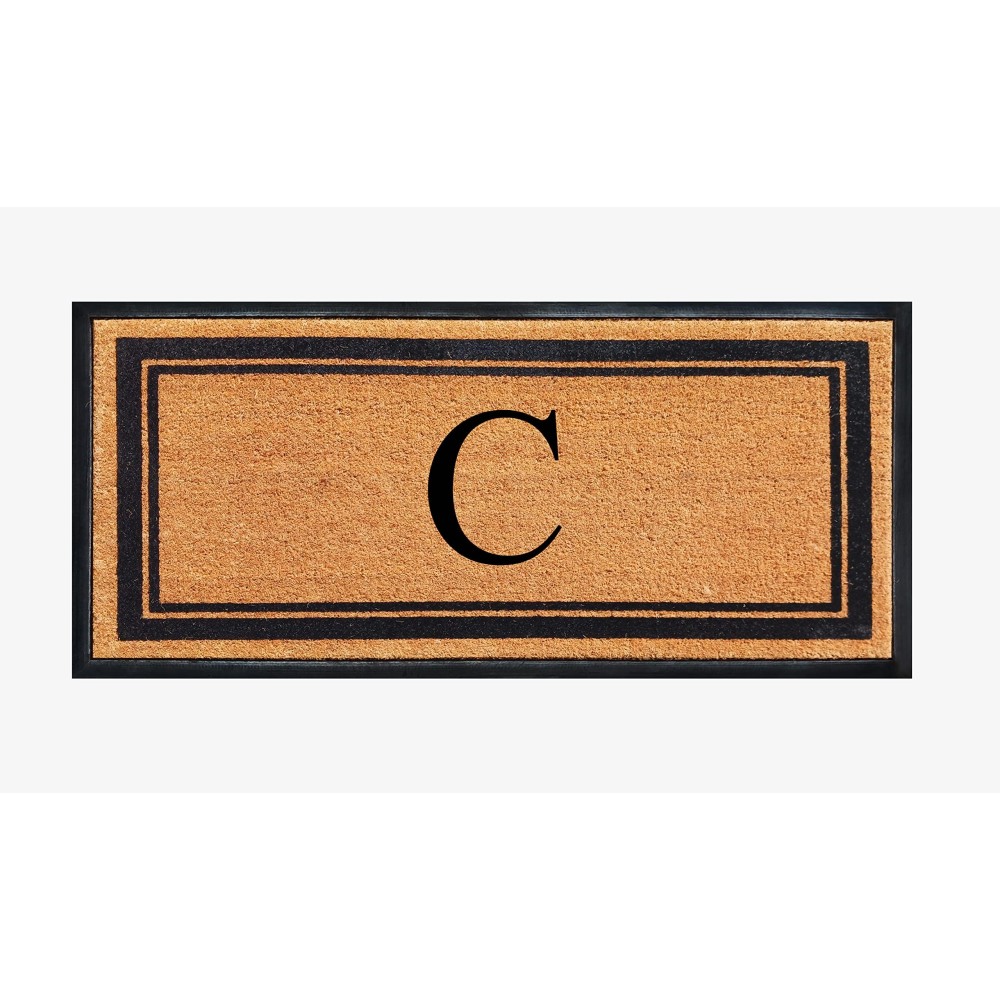 A1Hc Natural Coir Rubber Hand Flocked Large Monogrammed Door Mat 30X60 Inches Thick Durable Doormats For Entrance Heavy Duty