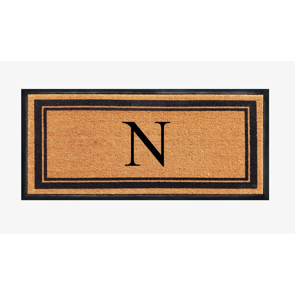 A1Hc Natural Coir Rubber Hand Flocked Large Monogrammed Door Mat 30X60 Inches Thick Durable Doormats For Entrance Heavy Duty