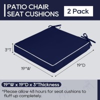 19X19 Outdoor Chair Cushions Set Of 2 Waterproof Patio Cushions For Outdoor Furniture With Removable Cover Outdoor Seat Cushio