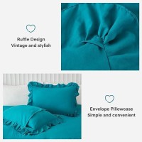 Andency Turquoise King Comforter Set104X90Inch 3 Pieces1 Ruffle Comforter And 2 Pillowcases Lightweight And Fluffy Bedding