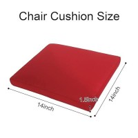 Gueglsa Outdoor Bar Stool Cushions Square 14 Inch Non Slip Square Seat Pad With Ties 14X14In Waterproof Chair Cushions For Bar Stools Cushion Only Set Of 2 (Red)