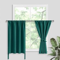 Jiuzhen Tier Curtains 36 Inch Length With 2 Tiebacks Kitchen Half Window Privacy Curtain Tiers For Windowsbathroom Shades The