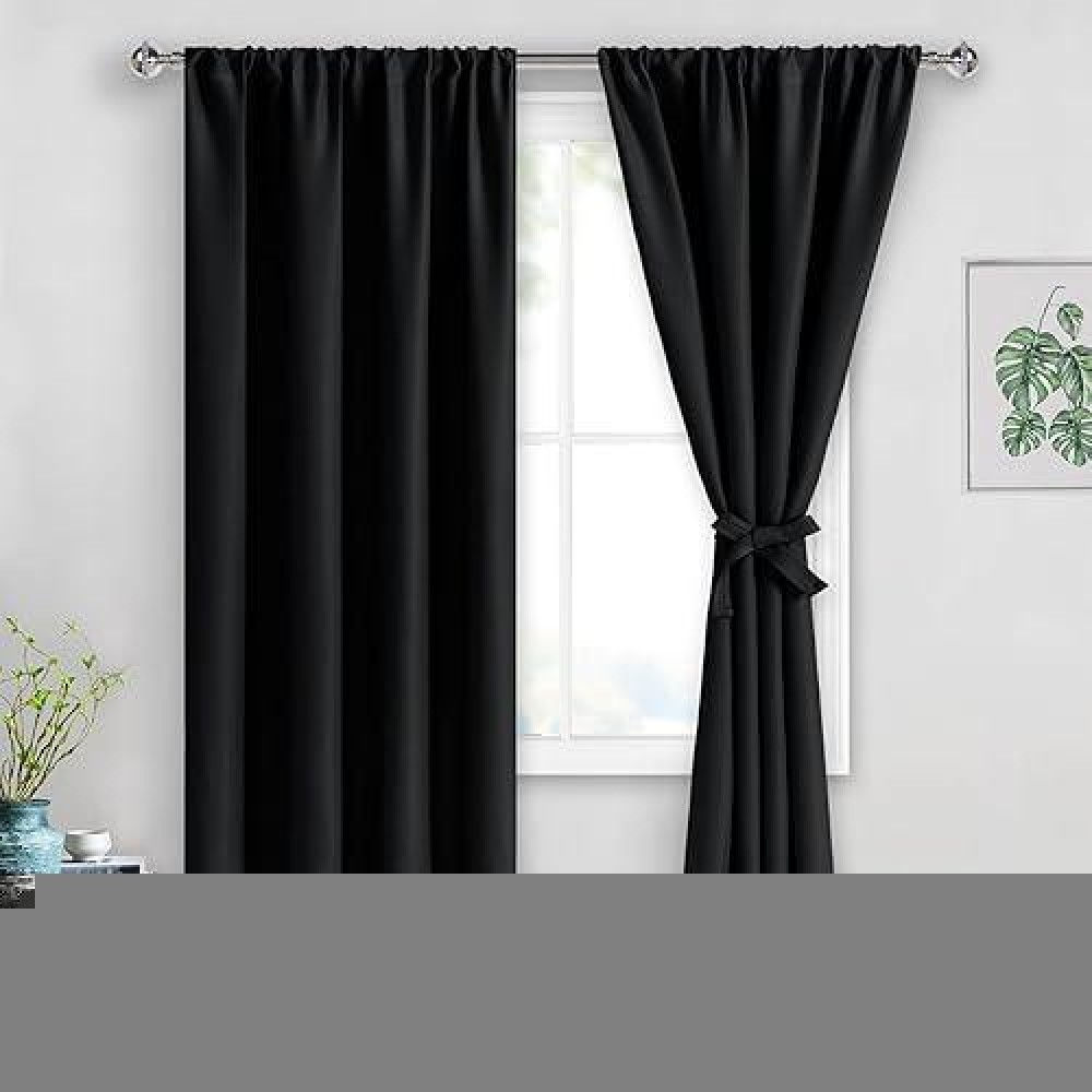 Jiuzhen Forest Green Curtains For Bedroom Thermal Insulated Blackout Drapes Room Darkening Rod Pocket Curtains For Dining Roo