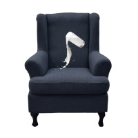 Crfatop Waterproof Wing Chair Slipcovers 2 Piece Stretch Wingback Chair Cover Spandex Fabric Wingback Armchair Covers With Elastic Bottom For Living Room Bedroom Wingback Chair,A06