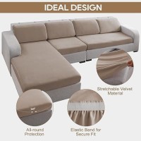 Necolorlife Velvet Sectional Sofa Cover Universal Couch Covers Thick Sofa Seat Covers Stretch Couch Cushion Cover With Elastic B