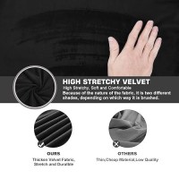 Necolorlife Velvet Sectional Sofa Cover Universal Couch Covers Thick Sofa Seat Covers Stretch Couch Cushion Cover With Elastic Band For Large Sectional Couch (1Pc 1-Seater Cushion Cover Black)