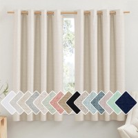 Nicetown 100 Absolutely Blackout Linen Curtains With Thermal Insulated White Liner Beige 52 Wide By 63 Long 2 Pieces An