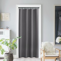 Nicetown Blackout French Door Curtain Privacy Thermal Insulated Door Window Curtain With Rod Pocket For Glass Doorfront Doors