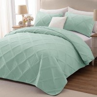 Exclusivo Mezcla Quilt Set Full Queen Size 3 Pieces Mint Green Queen Quilt Bedding Set Lightweight Quilts Soft Bedspreads Mode