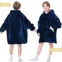 Kipswiza Kids Blanket Hoodie Wearable Sherpa Fleece Blanket Sweatshirt Super Soft Fluffy Hooded Blanket Gifts For Girls Boys D