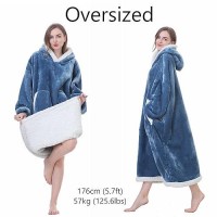 Kipswiza Sherpa Blanket Hoodie Wearable Blankets Sweatshirt Gifts For Women And Men Cozy Warm Hooded Blanket With Big Pockets