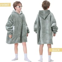 Kipswiza Blanket Hoodie For Kids Sherpa Fluffy Oversized Wearable Blanket Sweatshirt With Big Pockets Cool Gifts For Boy Girl S