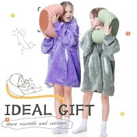 Kipswiza Blanket Hoodie For Kids Sherpa Fluffy Oversized Wearable Blanket Sweatshirt With Big Pockets Cool Gifts For Boy Girl S