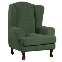 Turquoize Wingback Chair Covers 2 Piece Wing Chair Slipcover Stretch Slipcovers For Wingback Chairs Wing Chair Cover Spandex Jac