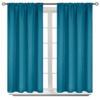 Bgment Rod Pocket Blackout Curtains 54 Inch Length Thermal Insulated Room Darkening Short Window Drapes For Bedroom Bathroom B