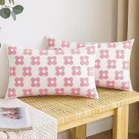 Emema Decorative Throw Pillow Covers Daisy Sun Flower Jacquard Pillowcase Cushion Case Rectangle For Couch Sofa Bed Living Room