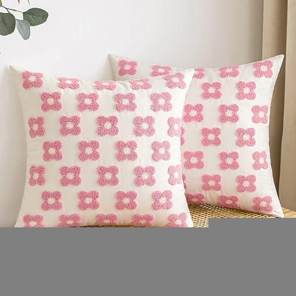 Emema Decorative Throw Pillow Covers Daisy Sun Flower Jacquard Pillowcase Cushion Case Square For Couch Sofa Bed Living Room Bed