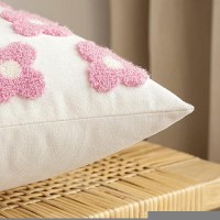 Emema Decorative Throw Pillow Covers Daisy Sun Flower Jacquard Pillowcase Cushion Case Square For Couch Sofa Bed Living Room Bed