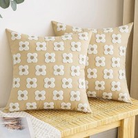 Emema Decorative Throw Pillow Covers Daisy Sun Flower Jacquard Pillowcase Cushion Case Square For Couch Sofa Bed Living Room Bed