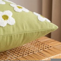 Emema Decorative Throw Pillow Covers Daisy Sun Flower Jacquard Pillowcase Cushion Case Rectangle For Couch Sofa Bed Living Room