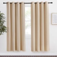 Nicetown Room Darkening Biscotti Beige Curtain 55X78 Inches 1 Piece Modern Design Light Reducing Privacy Protection Short W