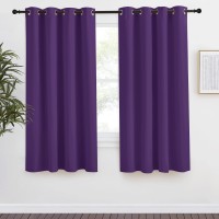 Nicetown Blackout Window Curtain Short 55W X 68L Sold Individually Royal Purple Color Home Fashion Thermal Insulated Room Da