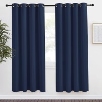 Nicetown Blackout Curtain Panel Navy Blue 55 Inches Wide By 78 Inches Long 1 Pc Light Blocking Room Darkening Drapedrapery