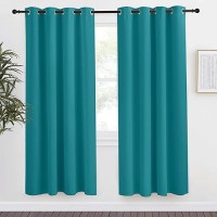 Nicetown Peacock Teal Blackout Curtains 78Inch Length  1 Panel  W55 X L78  Chic Thermal Insulated Grommet Room Darkening Window Drapes For Bedroom/Living Room