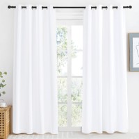 Nicetown Room Darkening Window Treatment Curtain Pure White Single Panel 55 By 86 Energy Smart Thermal Insulated Block Out S