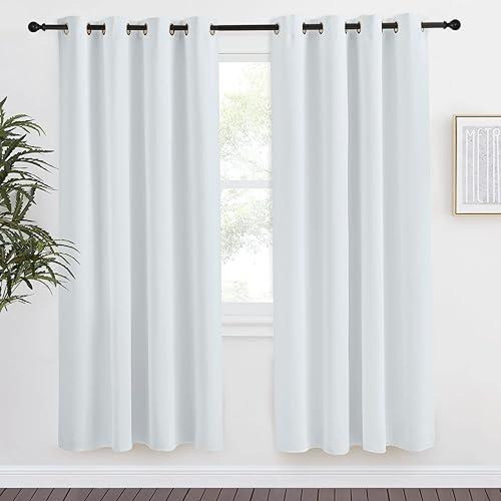 Nicetown Room Darkening Window Curtain Panel  55X78 Inches  1 Pack  Cloud Grey Color  Solid Thermal Insulated Blind Privacy Drape For Bedroom