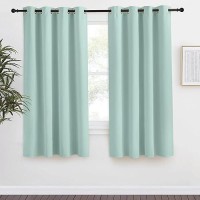 Nicetown Kitchen Blackout Window Curtain Panel  Aqua Blue  1 Panel  55 By 68 Inches Long  Home Fashion Thermal Insulated Solid Grommet Room Darkening Drape For Apartment