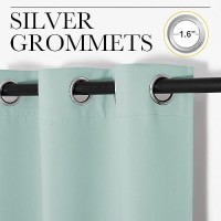 Nicetown Kitchen Blackout Window Curtain Panel  Aqua Blue  1 Panel  55 By 68 Inches Long  Home Fashion Thermal Insulated Solid Grommet Room Darkening Drape For Apartment