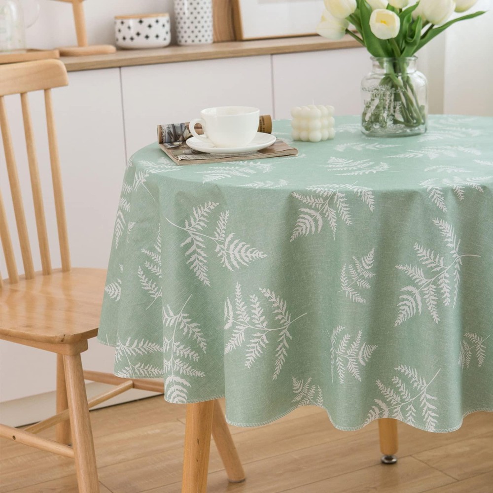 Liberecoo Vinyl Tablecloth Flannel Backed Stainresistant Table Cloth Waterproof Oilproof Wipeable Indooroutdoor Picnic Bbq An