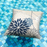 Blue And Gray Floral Pillow Covers 20X20 Set Of 2 Outdoor Waterproof White Colored Decorative Throw Pillows Summer Pillowcase Po