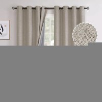 Youngstex Linen 100 Blackout Curtains For Bedroom Linen Textured Grommet Thermal Insulated Window Curtains For Living Room 2